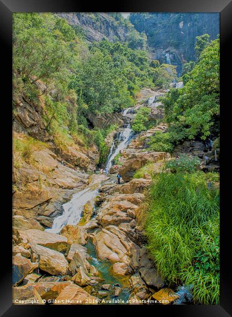 Sri Lanka's Spellbinding Waterfall Scene Framed Print by Gilbert Hurree