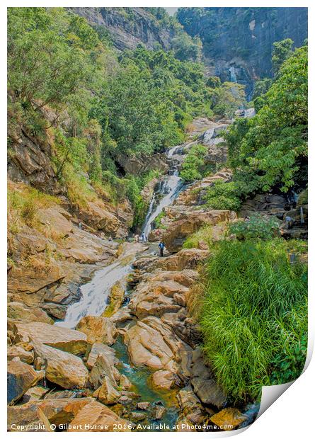 Sri Lanka's Spellbinding Waterfall Scene Print by Gilbert Hurree