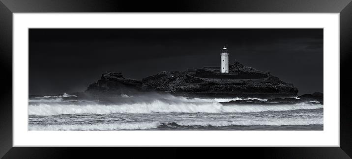 Godrevy Lighthouse Framed Mounted Print by Nigel Jones