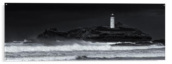 Godrevy Lighthouse Acrylic by Nigel Jones