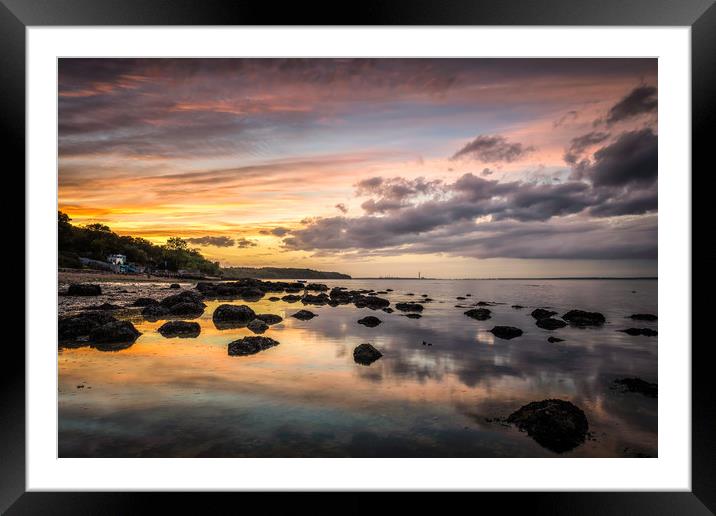 Rock Group Sunset Framed Mounted Print by Wight Landscapes