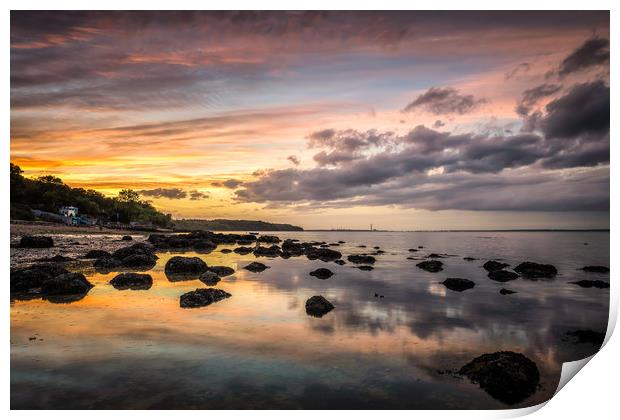 Rock Group Sunset Print by Wight Landscapes