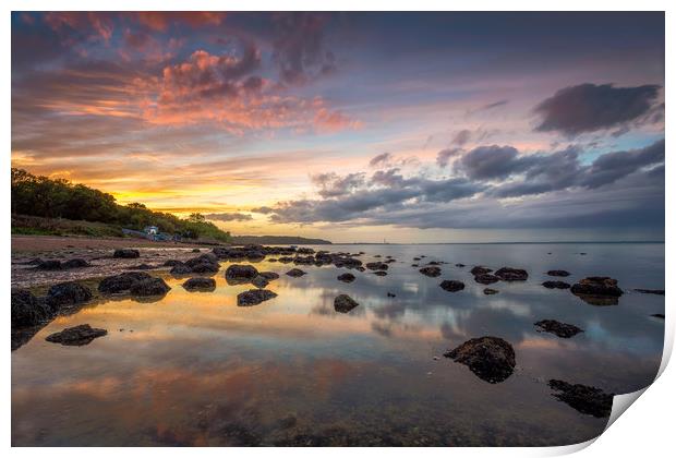 Woodside Bay Sunset Print by Wight Landscapes