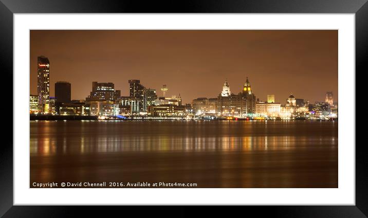 Liverpool Cityscape  Framed Mounted Print by David Chennell