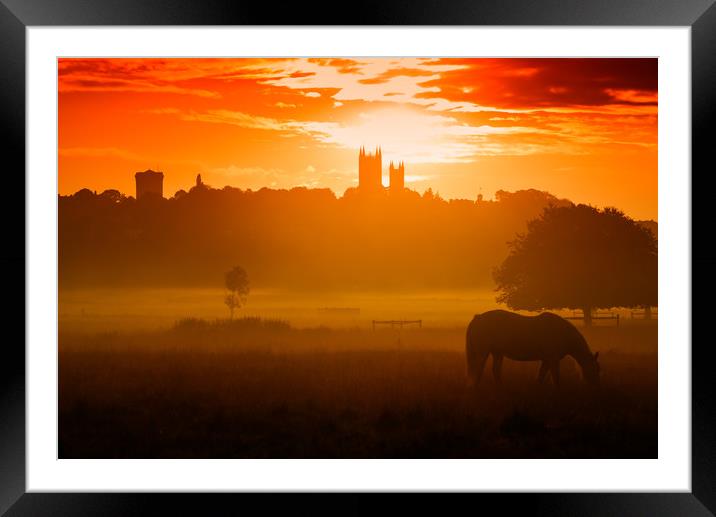 Lincoln Cathedral at Sunrise Framed Mounted Print by Andrew Scott