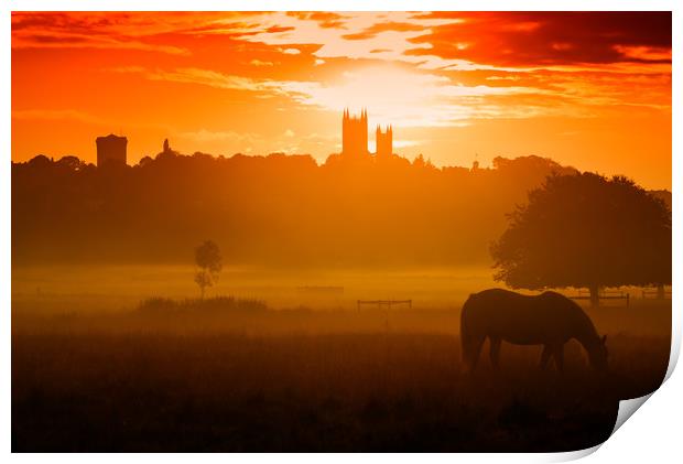 Lincoln Cathedral at Sunrise Print by Andrew Scott