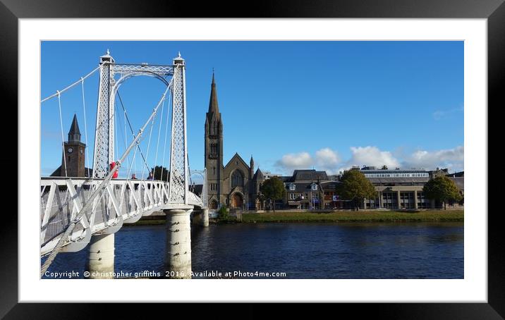 Grieg St Bridge & Free Church Side by Side Framed Mounted Print by christopher griffiths