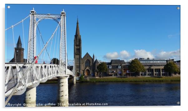 Grieg St Bridge & Free Church Side by Side Acrylic by christopher griffiths