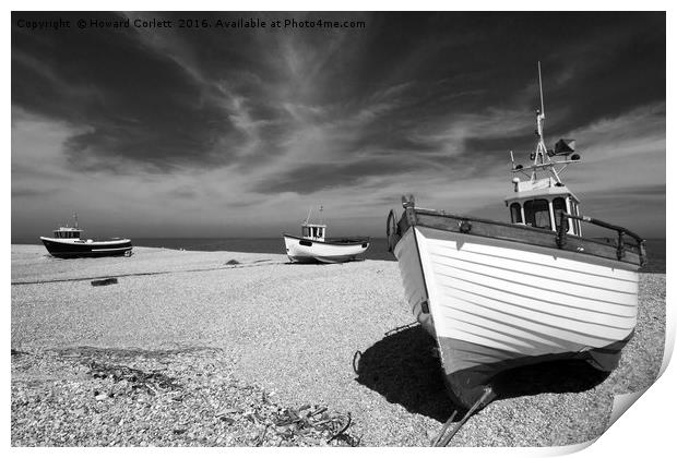 Dungeness Trio monochrome Print by Howard Corlett