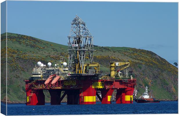 Oil Rig in Cromarty Firth Canvas Print by Jacqi Elmslie