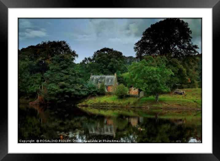"STORM CLOUDS GATHER OVER THE RIVERSIDE COTTAGE" Framed Mounted Print by ROS RIDLEY