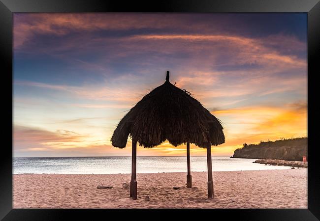   Daabooi beach sunset Curacao Views Framed Print by Gail Johnson