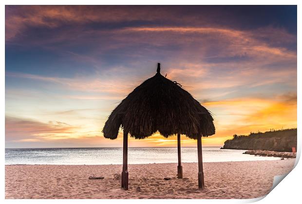   Daabooi beach sunset Curacao Views Print by Gail Johnson