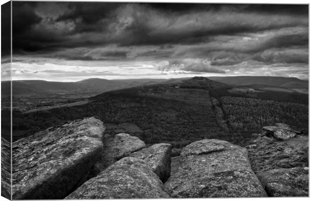 Win Hill under Stormy Skies                        Canvas Print by Darren Galpin
