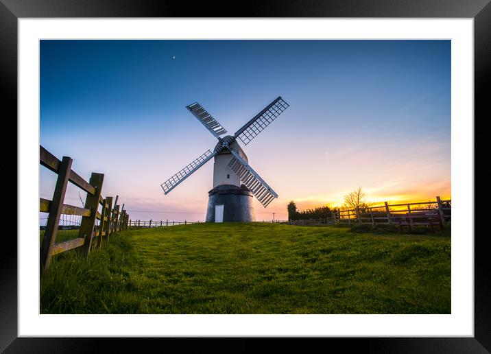 Wrawby Windmill sunset Framed Mounted Print by Jason Thompson