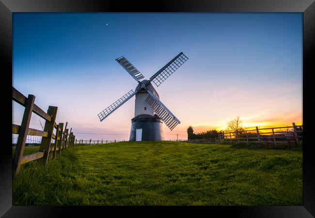 Wrawby Windmill sunset Framed Print by Jason Thompson