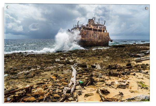 Shipwreck Acrylic by Gail Johnson