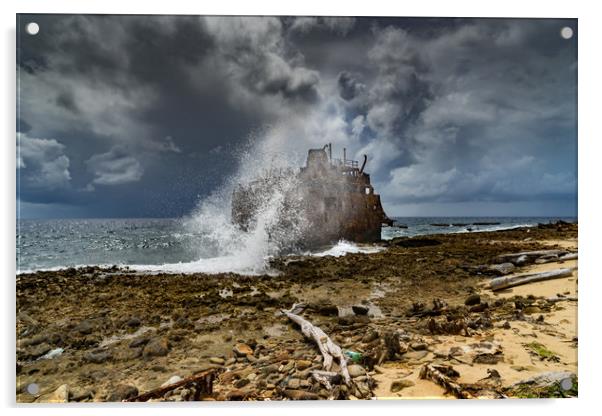 Shipwreck Acrylic by Gail Johnson