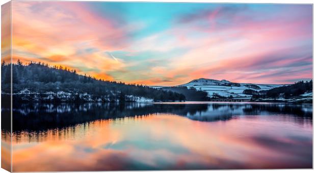 ladybower reservoir sunset Canvas Print by Jason Thompson
