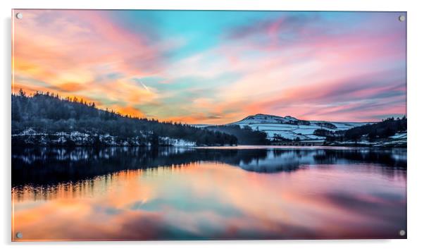 ladybower reservoir sunset Acrylic by Jason Thompson
