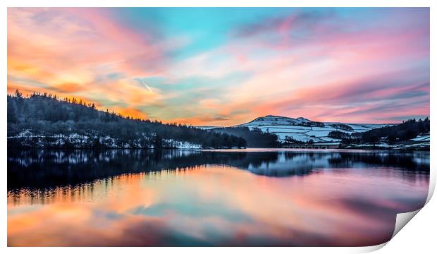 ladybower reservoir sunset Print by Jason Thompson