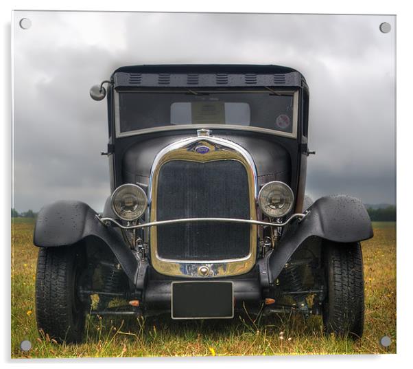 Old Ford car Acrylic by Chris Day