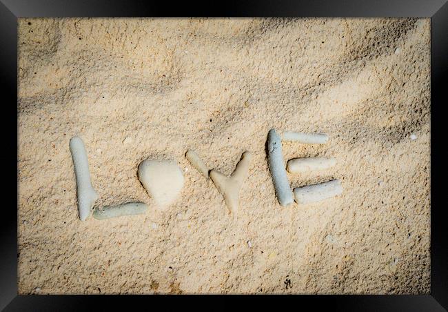 Love on the beach Framed Print by Gail Johnson
