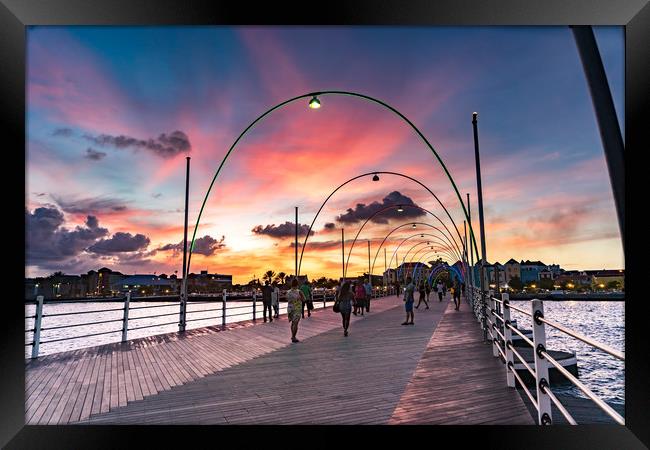   Punda Vibes evening out - Curacao Views Framed Print by Gail Johnson