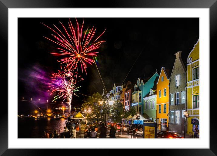   Punda Vibes evening out - Curacao Views Framed Mounted Print by Gail Johnson
