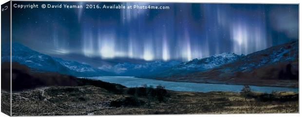Aurora Borealis in the Scottish Highlands Canvas Print by David Yeaman