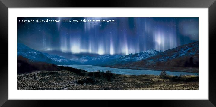 Aurora Borealis in the Scottish Highlands Framed Mounted Print by David Yeaman