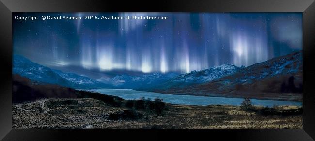 Aurora Borealis in the Scottish Highlands Framed Print by David Yeaman