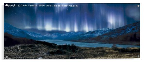 Aurora Borealis in the Scottish Highlands Acrylic by David Yeaman