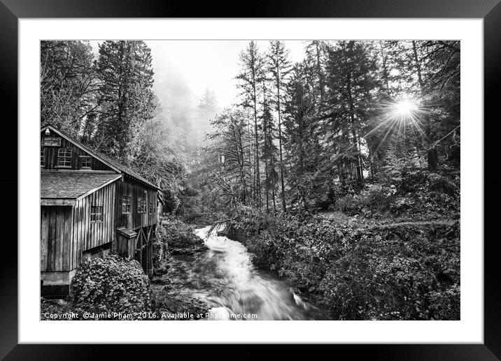 The Cedar Creek Grist Mill in Washington State. Framed Mounted Print by Jamie Pham