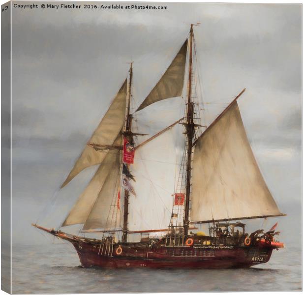 Atyla tall ship Canvas Print by Mary Fletcher