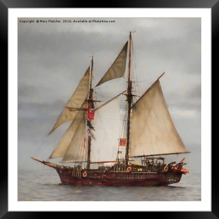 Atyla tall ship Framed Mounted Print by Mary Fletcher