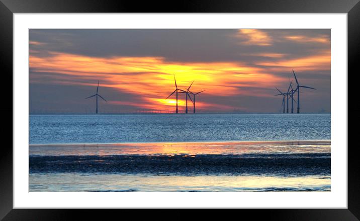turbine silhouettes Framed Mounted Print by sue davies