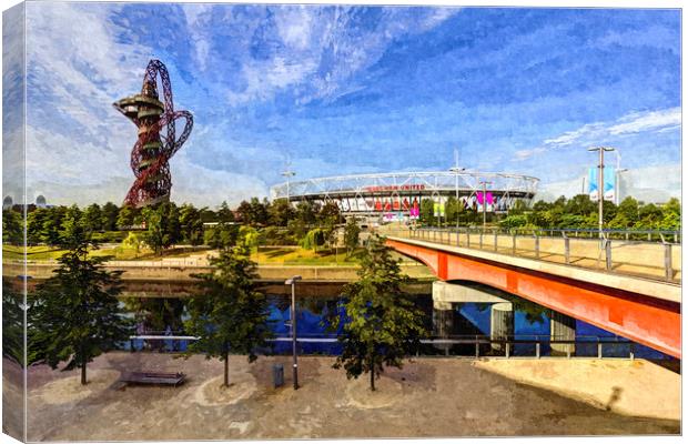 West Ham Olympic Stadium And The Arcelormittal Orb Canvas Print by David Pyatt