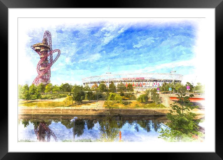 West Ham Olympic Stadium And The Arcelormittal Orb Framed Mounted Print by David Pyatt