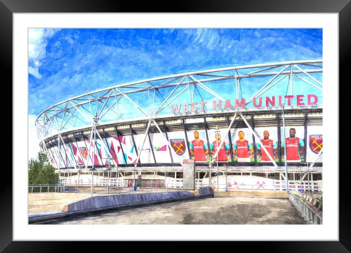 West Ham Olympic Stadium London Art Framed Mounted Print by David Pyatt