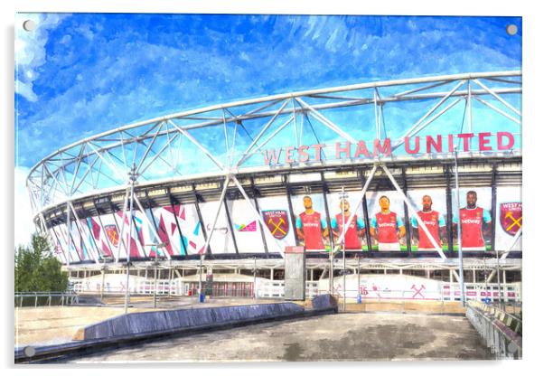 West Ham Olympic Stadium London Art Acrylic by David Pyatt
