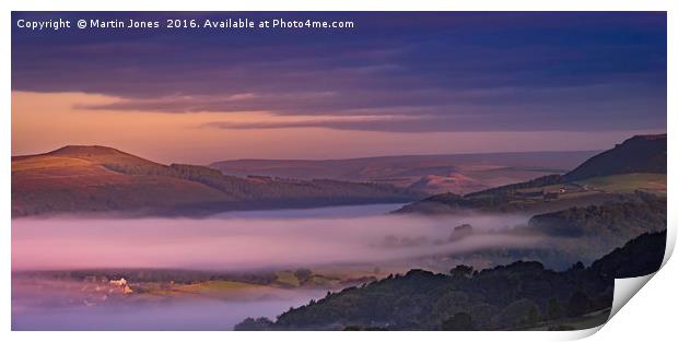 Mist over Bamford Print by K7 Photography
