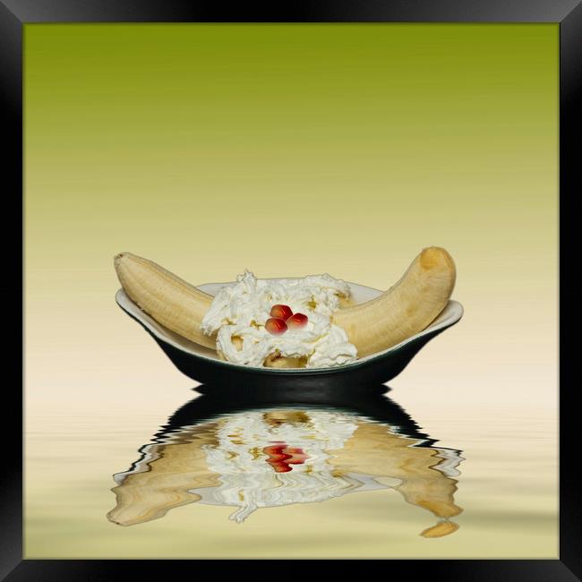 Ripe Yellow Bananas and Cream Framed Print by David French