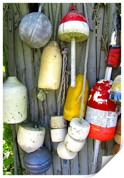 Lobster Trap Buoys (2) Print by Mark Sellers