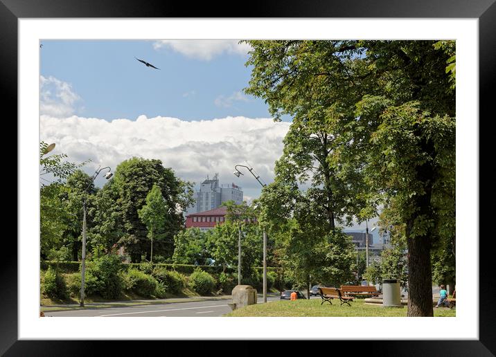 Sibiu view from ta base of the fortress wall Framed Mounted Print by Adrian Bud