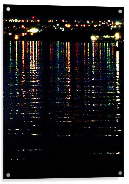 City Lights Upon the Water (2) Acrylic by Mark Sellers