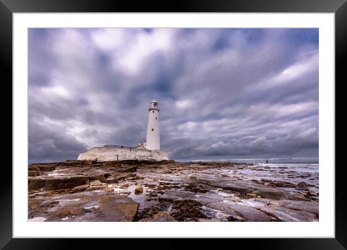 Standing Proudly St. Mary's Lighthouse Framed Mounted Print by Naylor's Photography