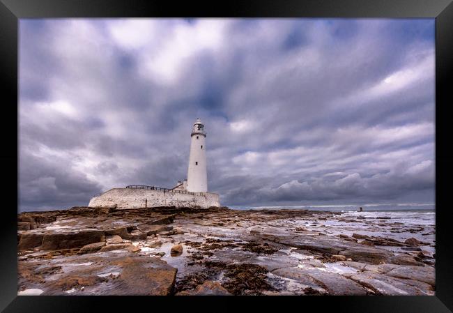Standing Proudly St. Mary's Lighthouse Framed Print by Naylor's Photography