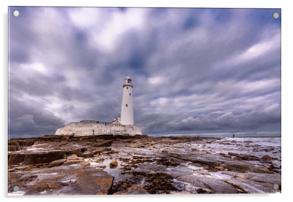 Standing Proudly St. Mary's Lighthouse Acrylic by Naylor's Photography