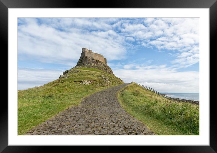 The road to Lindisfarne Castle.  Framed Mounted Print by Mark Godden